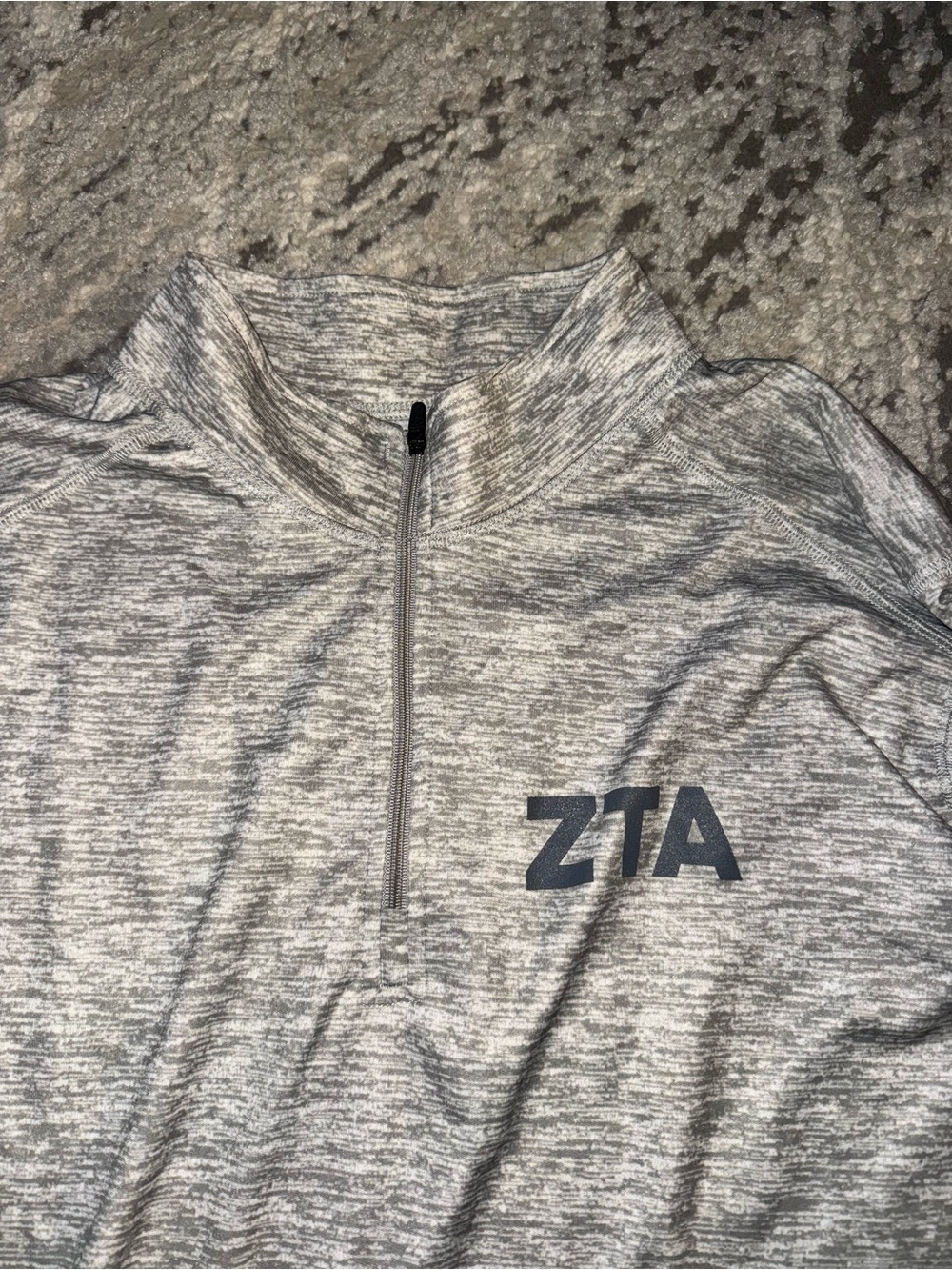 Women’s Zeta Tau Alpha sorority Heather Gray Quarter-Zip Pullover